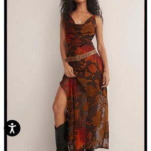 NastyGal Floral Burnout Dress